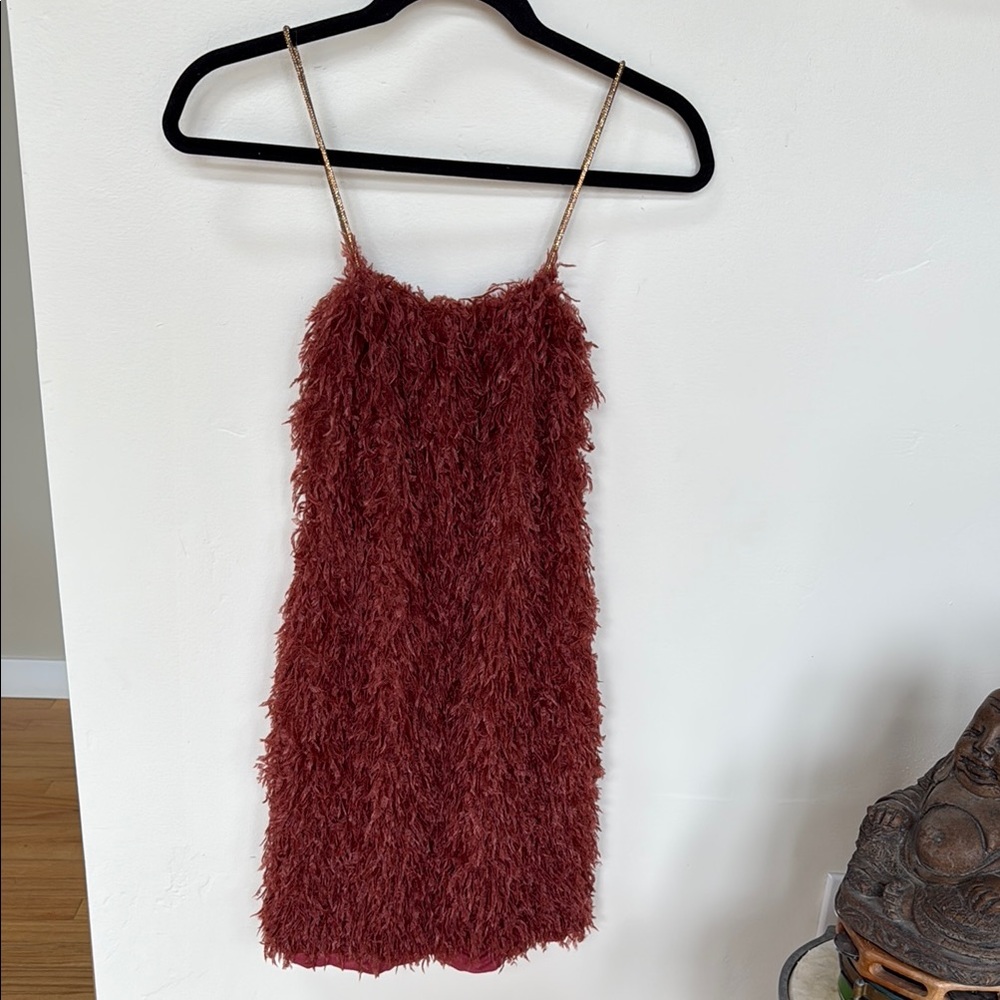 Chic Textured Mini Dress in Rich Burgundy